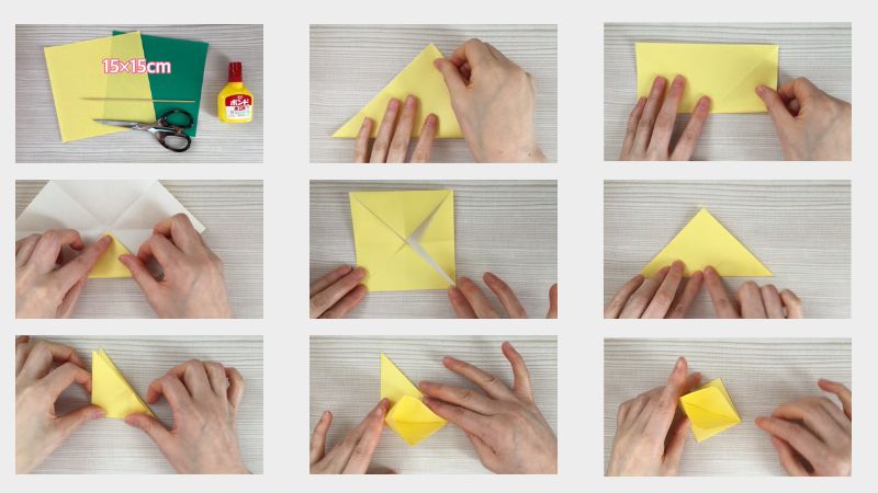 Các bước làm hoa bằng giấy origami