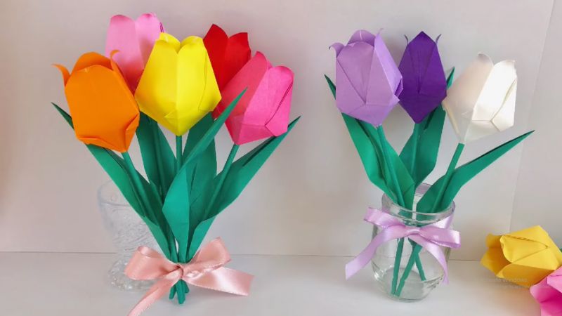 Cách làm hoa bằng giấy origami