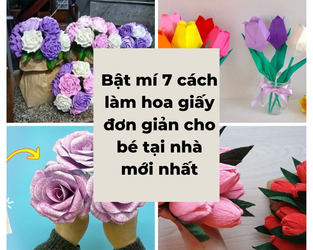 cách làm hoa giấy đơn giản cho bé