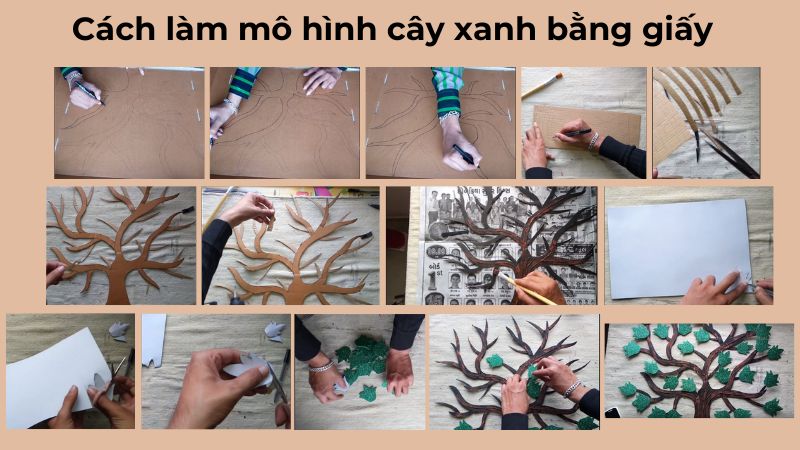 Cách làm mô hình cây xanh bằng giấy