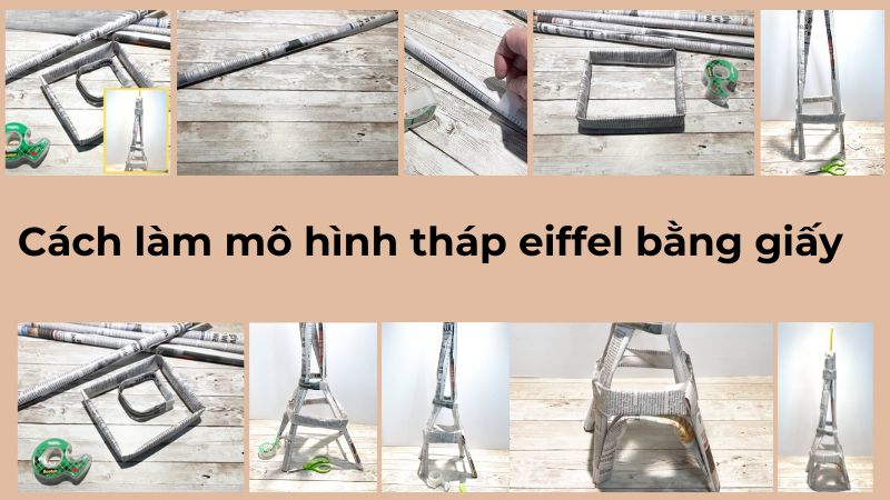 Cách làm mô hình tháp eiffel bằng giấy