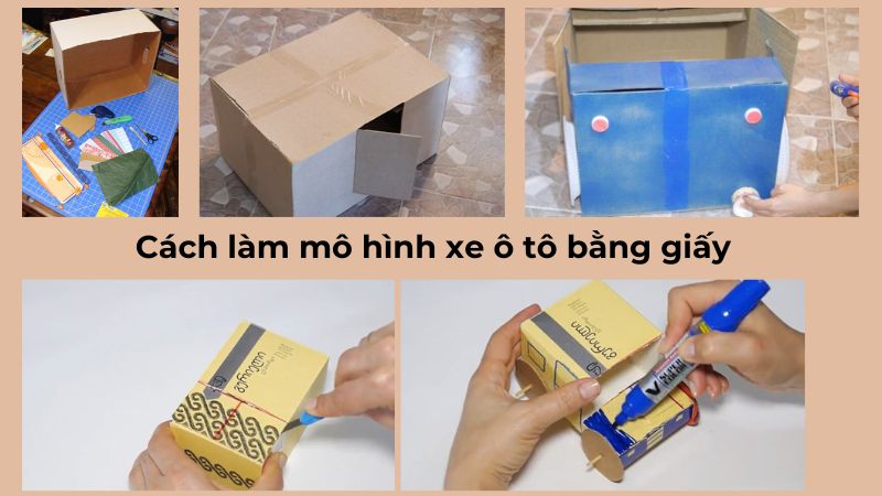 Cách làm mô hình xe ô tô bằng giấy