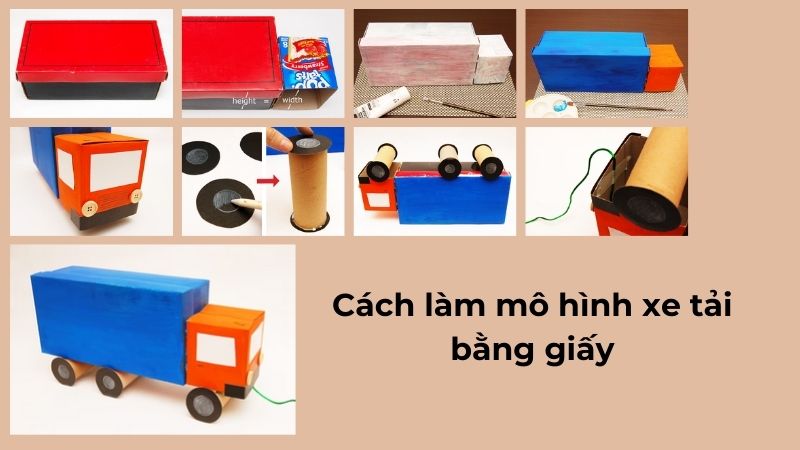 Cách làm mô hình xe tải bằng giấy