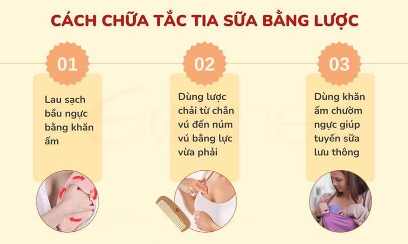 3 Bước chữa tắc tia sữa bằng lược