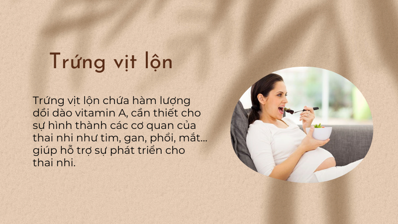 trứng vịt lộn giúp thai nhi phát triển tốt