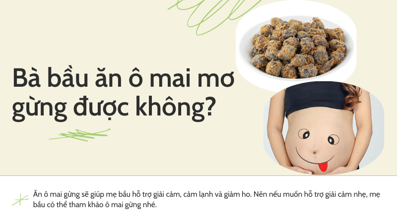 Bà bầu ăn ô mai mơ gừng được không?