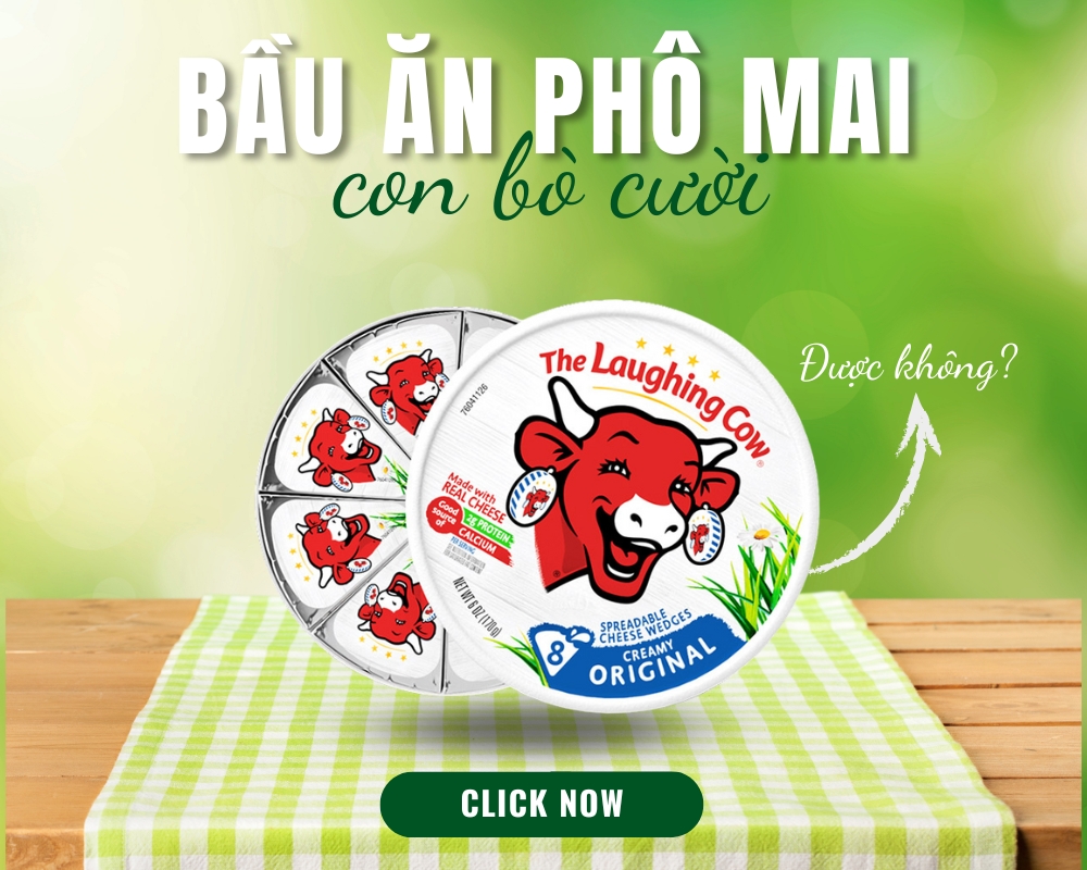 Bầu ăn phô mai con bò cười được không