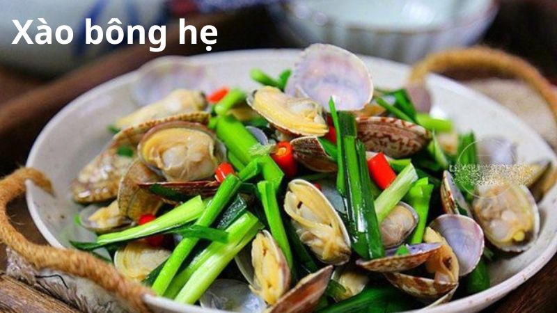 Ngao xào bông hẹ